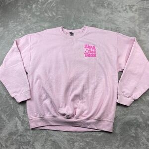 Disney Zipa Dee Tees Pink Pullover Sweatshirt Women's XL